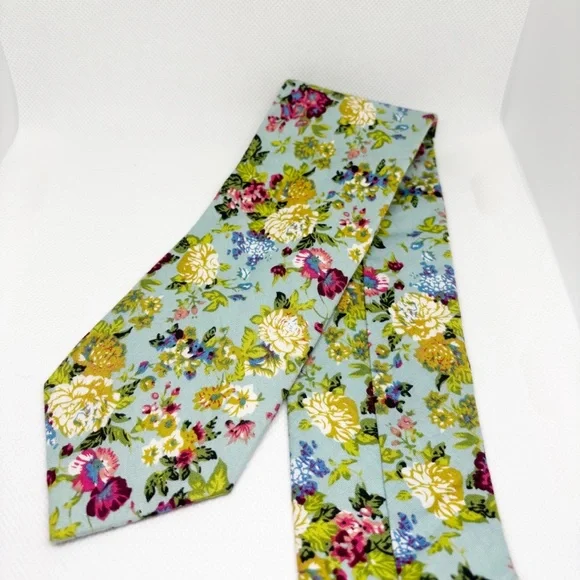Perry Ellis Pprtfolio multicolor floral tie 100% cotton Excellent condition - Picture 5 of 6